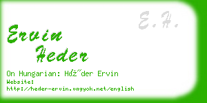 ervin heder business card